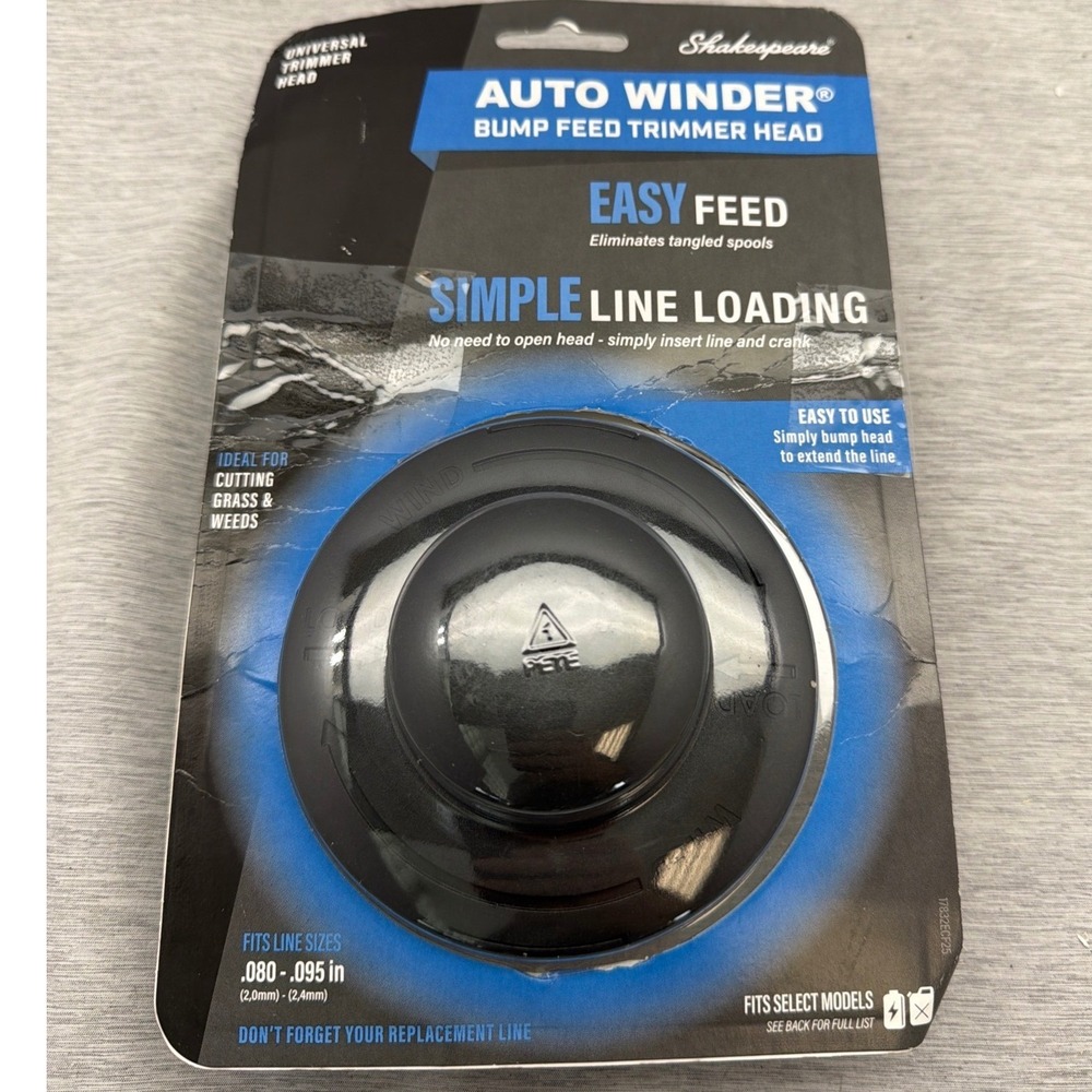 Shakespeare Auto Winder Universal Bump Feed Trimmer Head .080-.095 Line Size